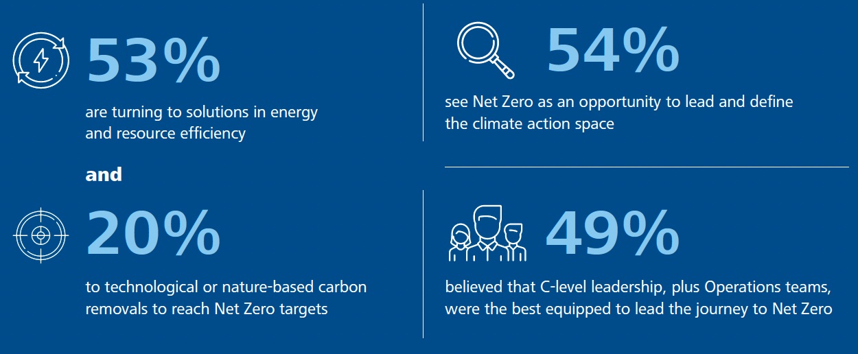 Image: Most popular drivers and enablers among survey respondents for reaching Net Zero targets