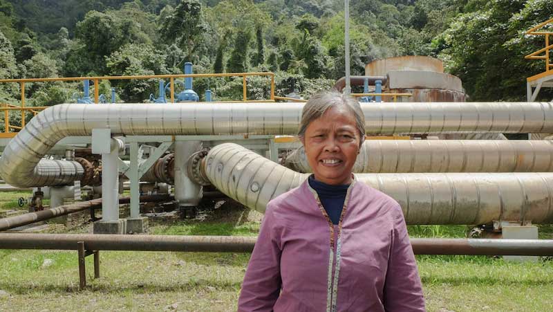 Our local Gunung Salak expert, 'bu Anna during our site visit to the geothermal facility