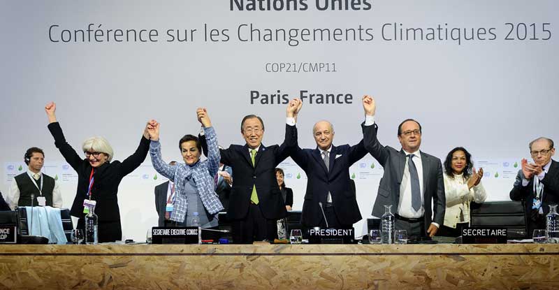 The Paris Agreement is adopted by world leaders