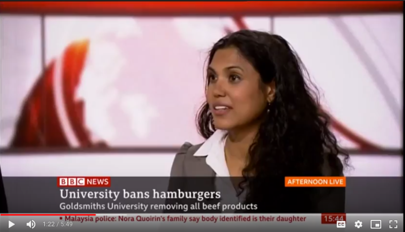 South Pole expert Dr Maria Carvahlo discusses a hamburger ban on the BBC